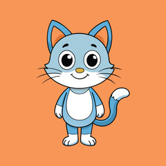 Obraz premium Vector little cute cat cartoon character. Cat Cartoon Vector Illustration