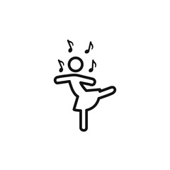 woman dancing icon Isolated flat vector in outline