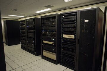 Mainframe: IBM AS400 Mainframe in Server Room with Console and Server Rack