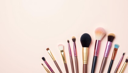 Naklejka premium Vibrant makeup brushes for a flawless look