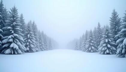 Naklejka premium Snowy serenity in a winter wonderland