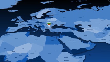 Bulgaria flag icon GPS location tracking earth map