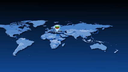 Bulgaria flag icon GPS location tracking on earth map