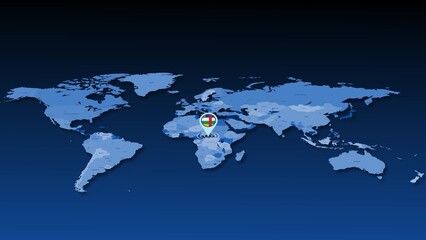 Central-african-republic flag icon GPS location tracking on earth map