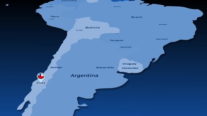 Chile flag icon GPS location tracking earth map