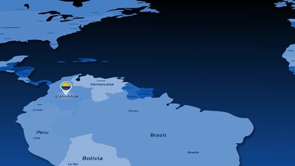 Colombia flag icon GPS location tracking earth map