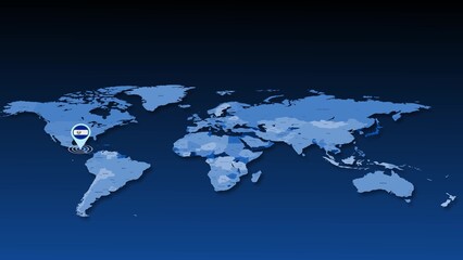 El-salvador flag icon GPS location tracking on earth map