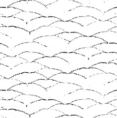 Swirled and curled stripes and brush strokes texture. Marble or acrylic atrwork imitation. Cool and swirly background. Abstract vector illustration. Black isolated on white. EPS10 