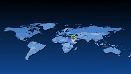Ethiopia flag icon GPS location tracking on earth map