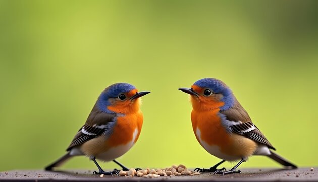  Birds of a feather sharing a meal together