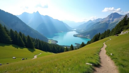 Obraz premium Exploring the serene beauty of mountain landscapes