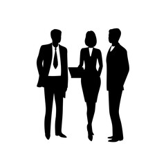 Executive elegant vector business person silhouette man and woman.