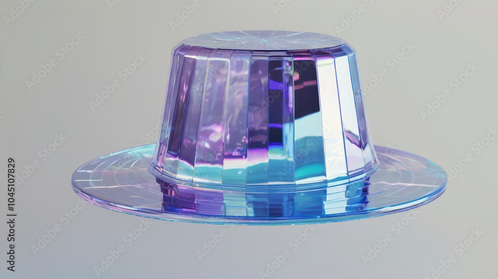 Aufkleber stunning abstract floating holographic hat with transparent design, showcasing vibrant colors and in
