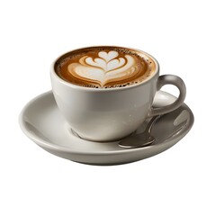 Fototapeta premium cup of coffee with foam isolated on transparent background - cooking, food, drink or diet design elements, PNG.