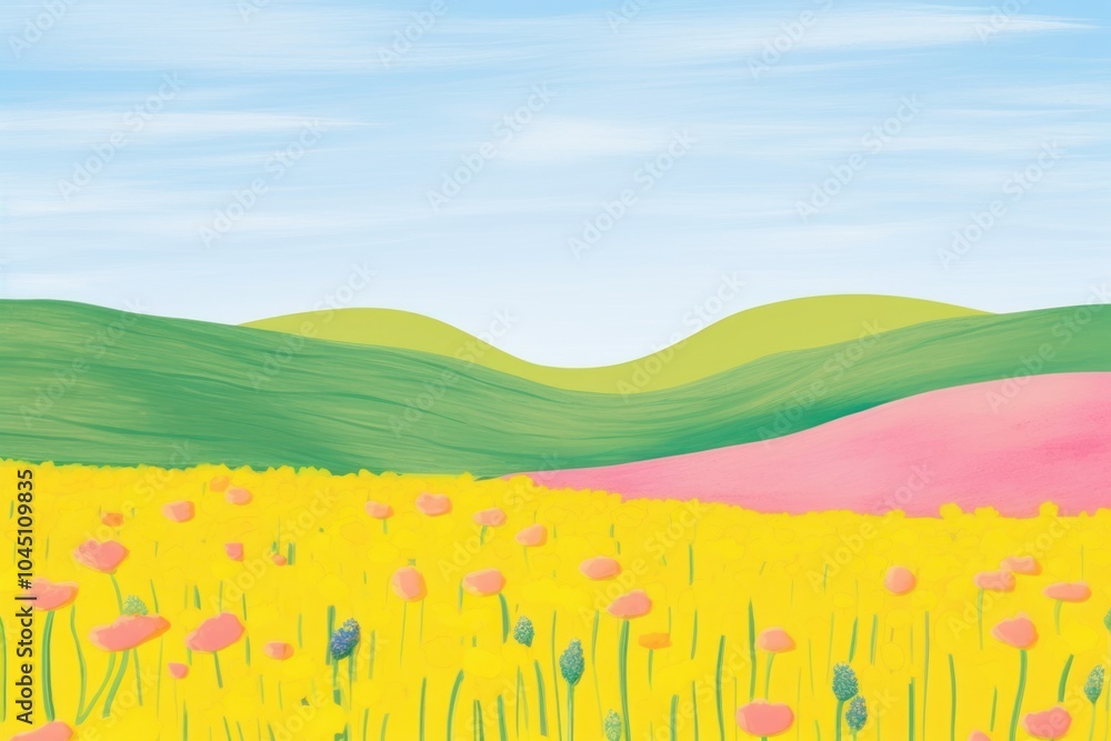 Poster Flower landscape backgrounds grassland.