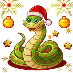Obraz premium snake with christmas tree