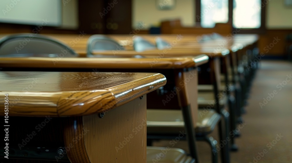 Poster a small table is p at the end of each row allowing students to place their belongings during lecture