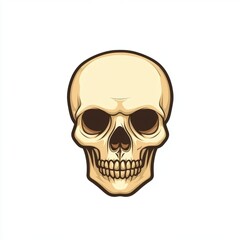 Fototapeta premium Cute cartoon skull symbol logo icon. The decoration element for Halloween.