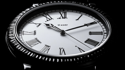 black clock isolated on white. copy space