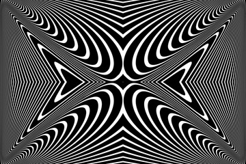 Abstract Symmetrical Black and White Lines Pattern. 