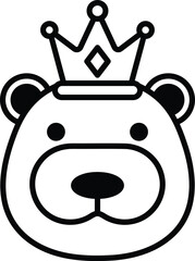 A cartoon bear with a crown on its head