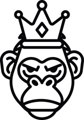 A cartoon of a gorilla with a crown on his head