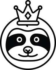 A cartoon of a sloth wearing a crown