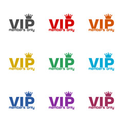 Obraz premium VIP members only icon isolated on white background. Set icons colorful