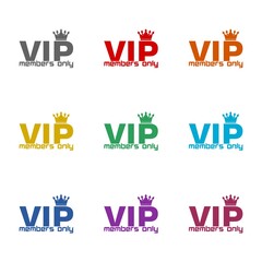 Obraz premium VIP members only icon isolated on white background. Set icons colorful