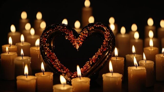 Herat shahpe with candles in the dark