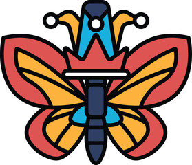 A butterfly with a crown on its head