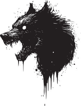 Halloween hell hound illustration