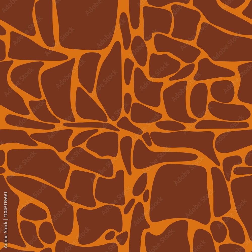 Poster big seamless pattern design giraffe oranges
