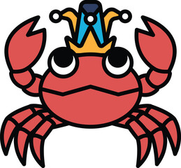 A crab with a crown on its head