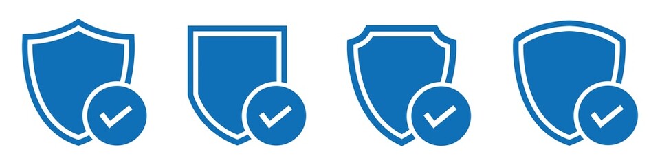 Shield check mark set icon, vector illustration © Combotec