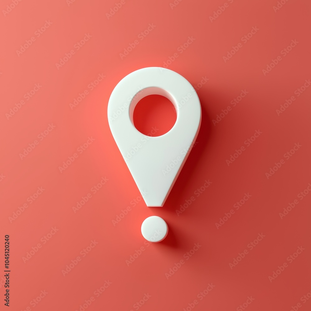 Aufkleber a white pointy object with a red background