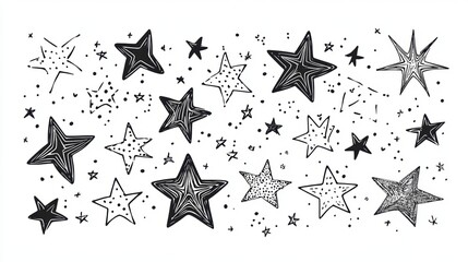 Collection of holiday star. Vector illustration decoration element for greeting card poster design