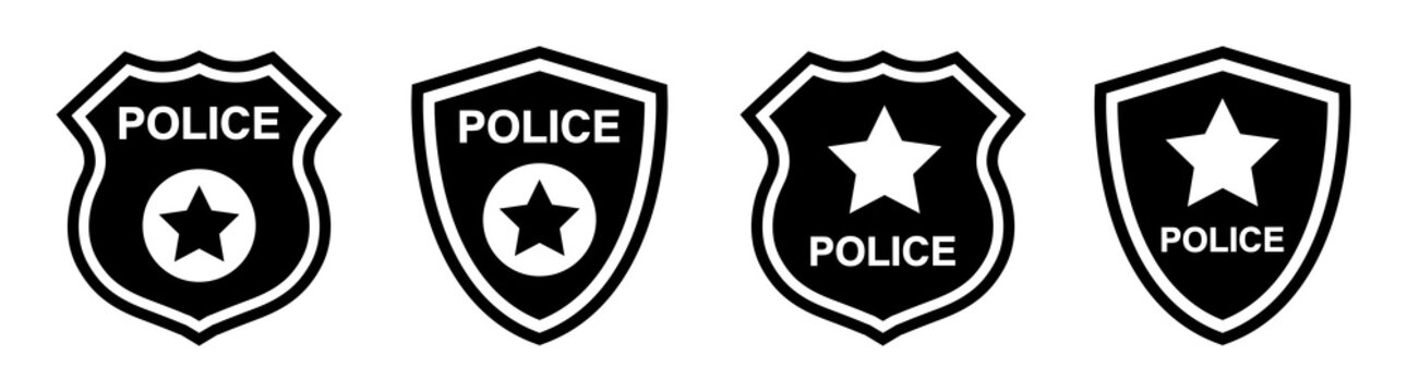 Police badge icon. Police shield icon, vector illustration