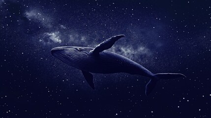 Fototapeta premium Whale Swimming Through Stars