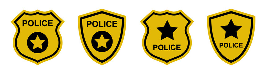 Police badge icon. Police shield icon, vector illustration
