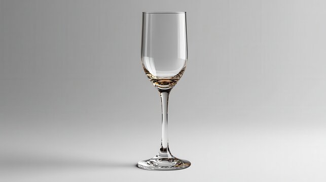 elegant champagne flute isolated on a pristine white background, capturing the essence of celebration and luxury. the simplicity of the image highlights the beauty of fine glassware