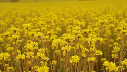 Obraz premium Bright and cheerful yellow flower field