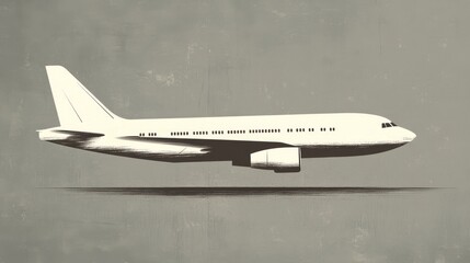 Obraz premium A white airplane stands out against a gray background, suggesting travel and adventure.