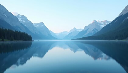  Tranquil mountain lake at sunrise