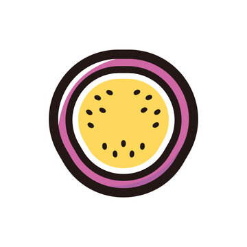 recommend clip art: Passion fruit outline icon for graphic design, apps and websites