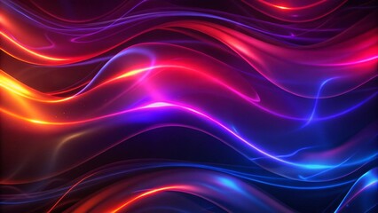 Fototapeta premium The abstract poster cover has a dark grainy gradient color background, purple, red, orange, blue, and black colors. abstract color wave black background grainy texture