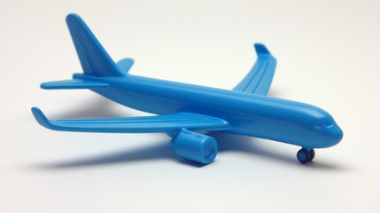 This blue toy airplane shows a simple idea about how airlines work.