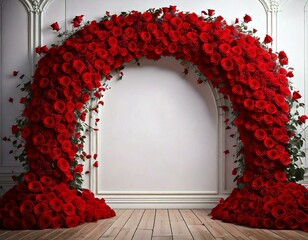 romantic rose archway photography background, engagement, valentines day, wedding background with flower arch vintage feel 