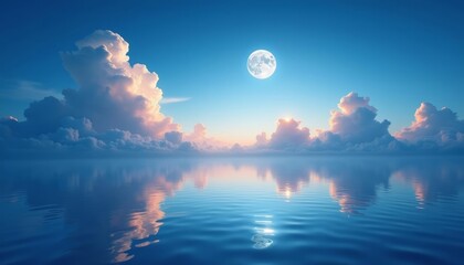 Moonlight Reflection on Calm Waters