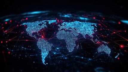 The digital world concept of global network and communication on earth assistance